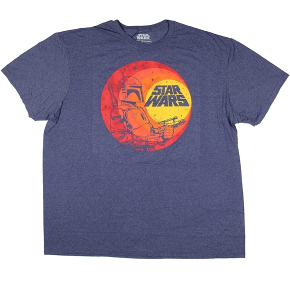 Star Wars Other - Star Wars Navy and Orange Boba Fett Tee